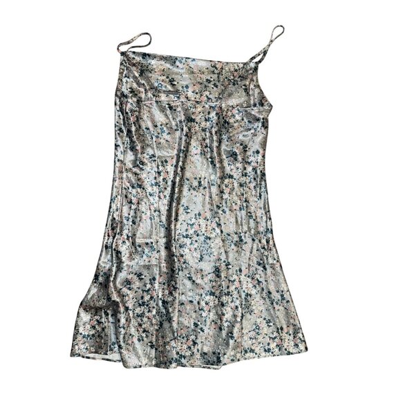 Floral Print Satin Slip Dress With Spaghetti Straps By Socialite - Size Small - Picture 1 of 8